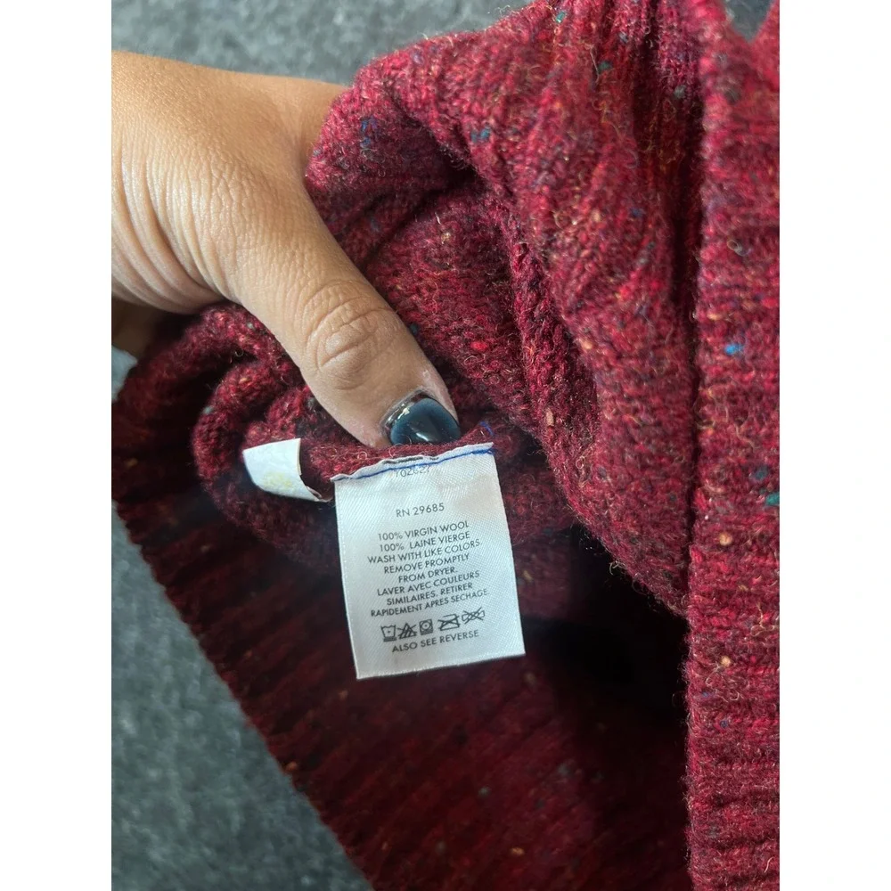 VINTAGE Pendleton Sweater Mens Large Red Crewneck Virgin Wool Minimalist Preppy